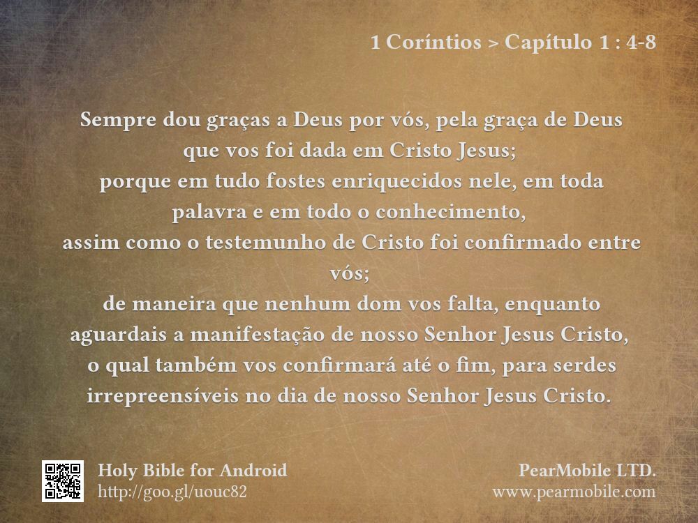 1 Coríntios, Capítulo 1:4-8